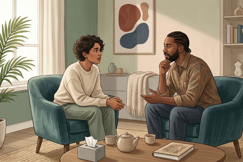 Deep Conversation In Cozy Room